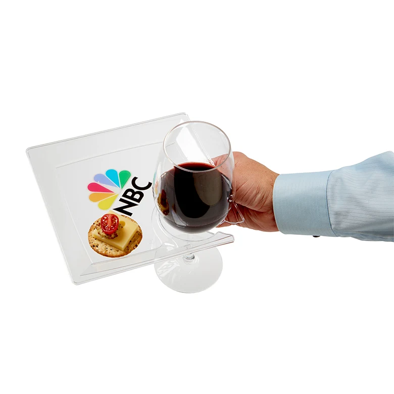 8" Plastic Snack/Wine Plate 1