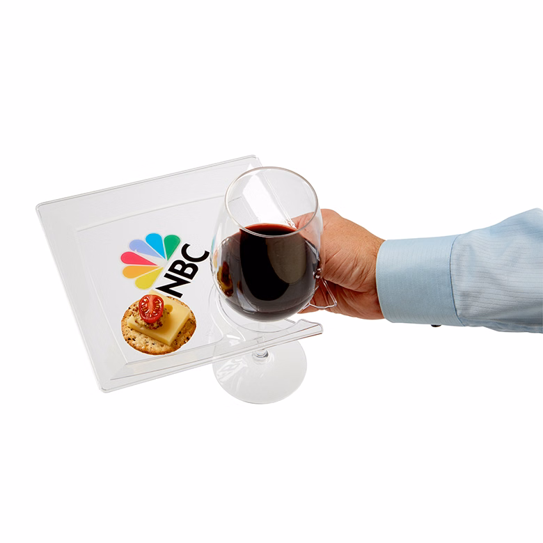 8" Plastic Snack/Wine Plate