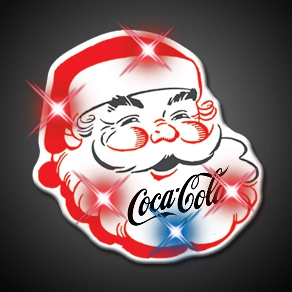 Light Up Flashing Classic Santa LED Pin 1
