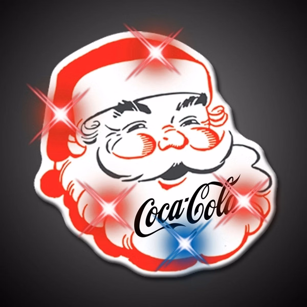Light Up Flashing Classic Santa LED Pin