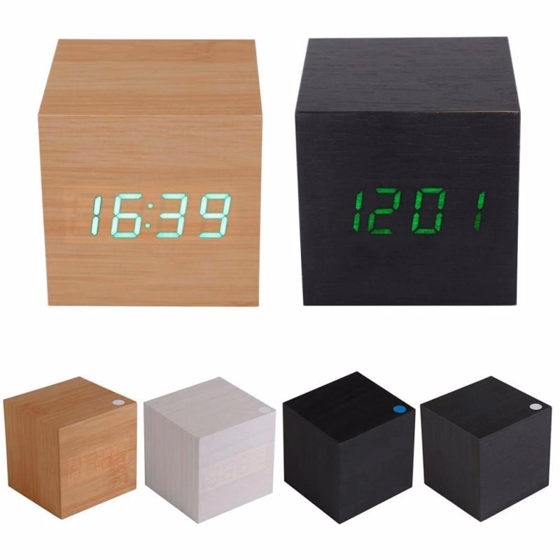 USB/AAA Powered Cube LED Digital Alarm Clock