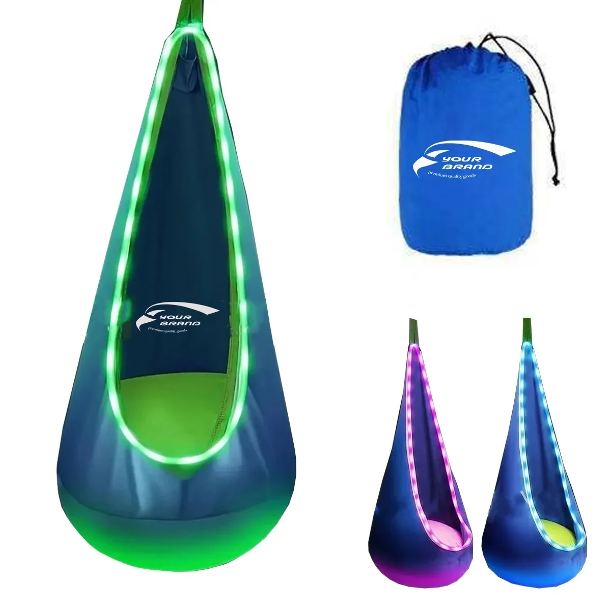 Hanging LED Sensory Light Up Kids Pod Swing Seat Hammock 1