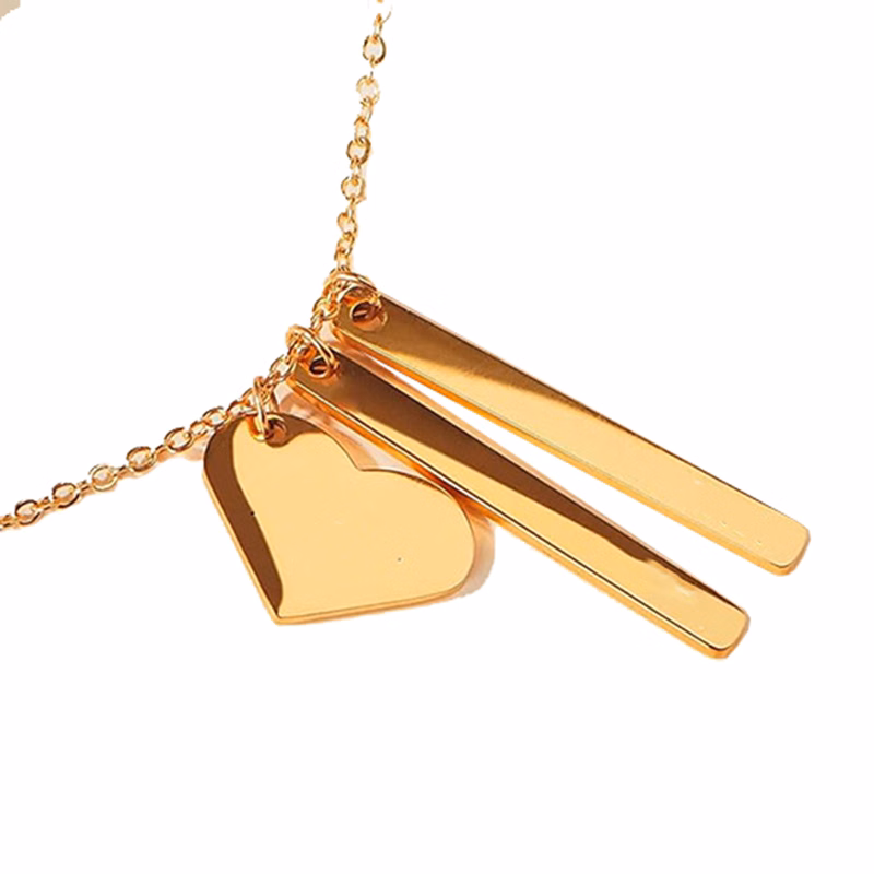 MOQ100 Engraved Long-Shaped Necklace For Mother's Day