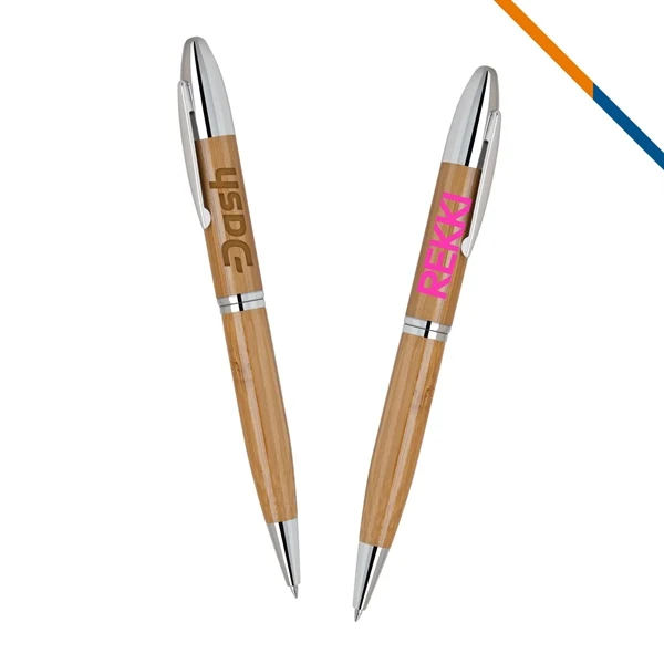 Custom 5.5 inch Bamboo Ballpoint Pen Twist Action — Sustainable Brand Gift 1