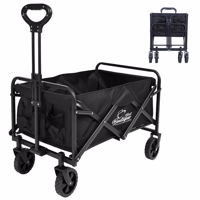 Custom Foldable Large Capacity Camping Trolley Storage Cart