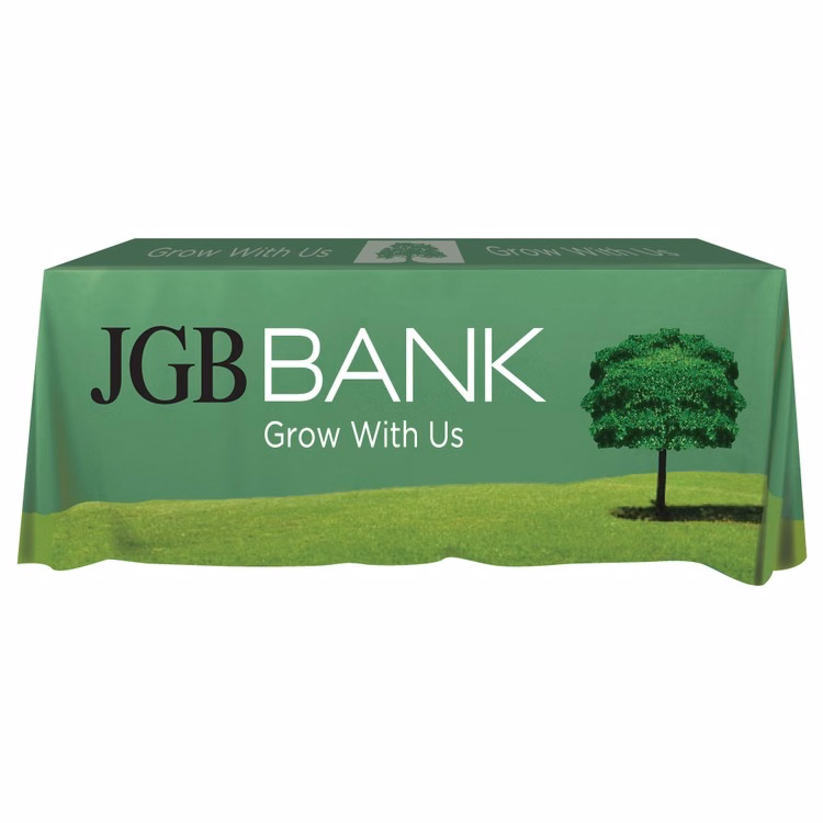 4' Overall, 4 Sided Dye Sublimation Custom Color Multi-Location Imprint Table Cover