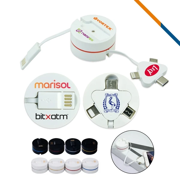 Ringo 3 in1 Retractable Cable for Desk, Travel and Daily Use 1