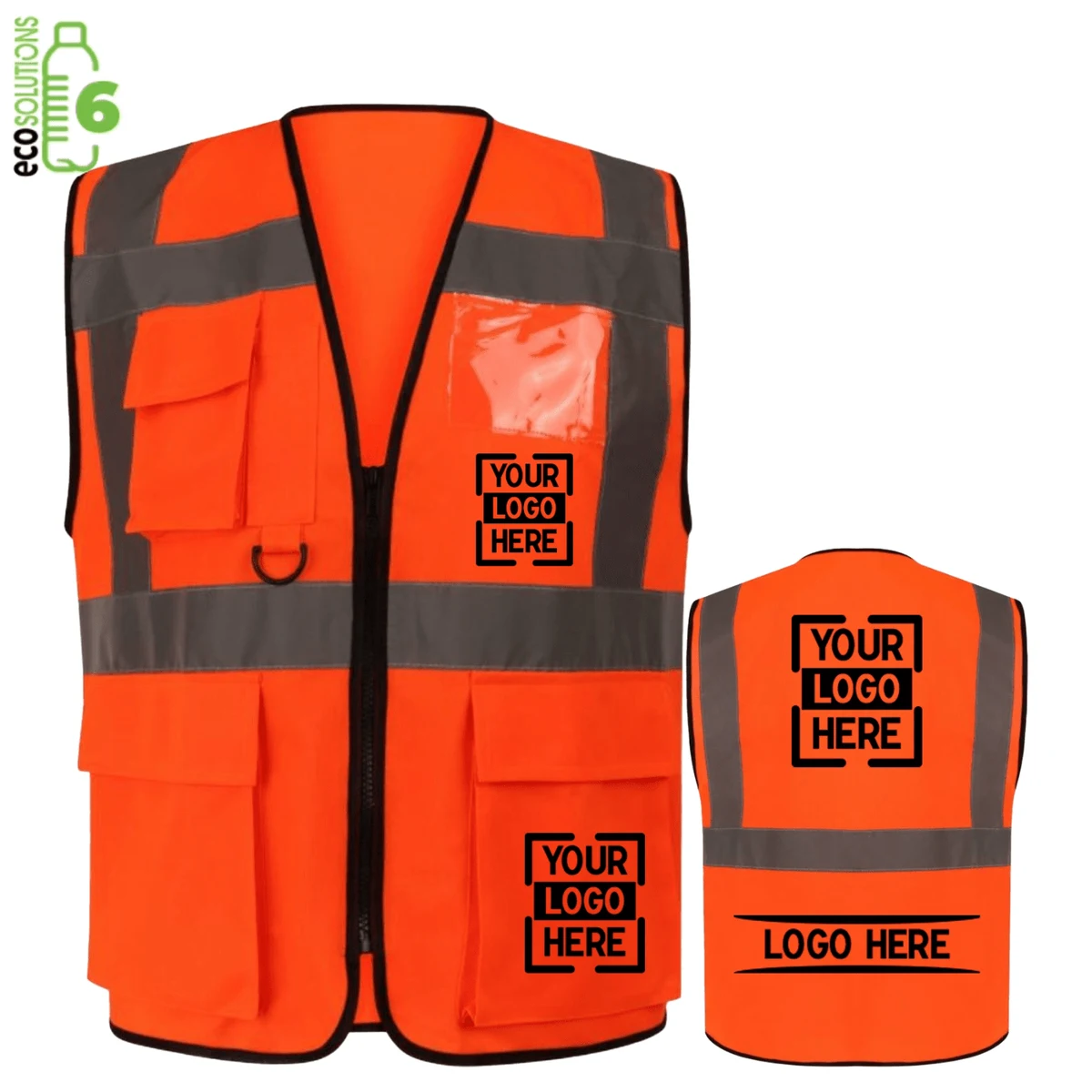 Class 2 rPET Knitted Reflective Safety Vest With 4 Pockets 1