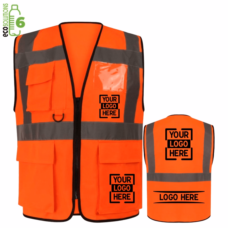 Class 2 rPET Knitted Reflective Safety Vest With 4 Pockets