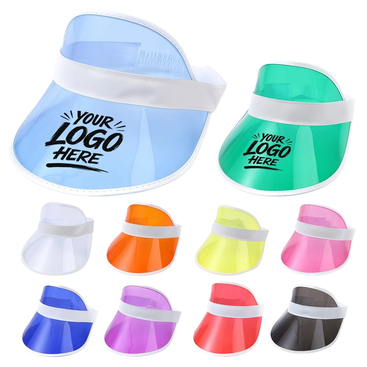 Retro PVC Open Top Sun Visor Hat Adjustable Fit 1