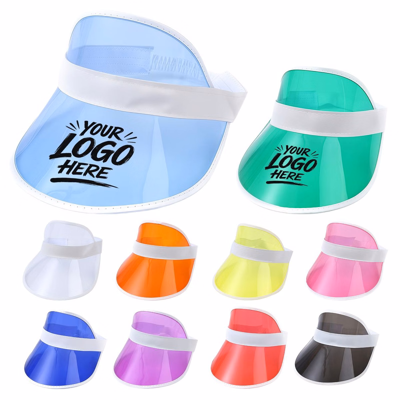 Retro PVC Open Top Sun Visor Hat Adjustable Fit