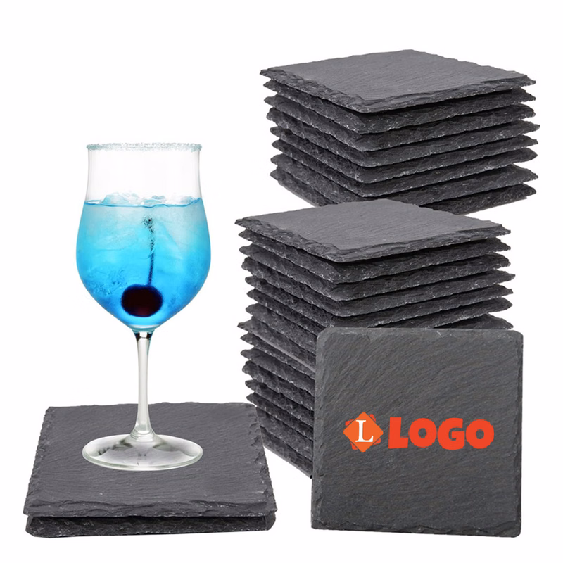 Heat-Proof Square Slate Coasters