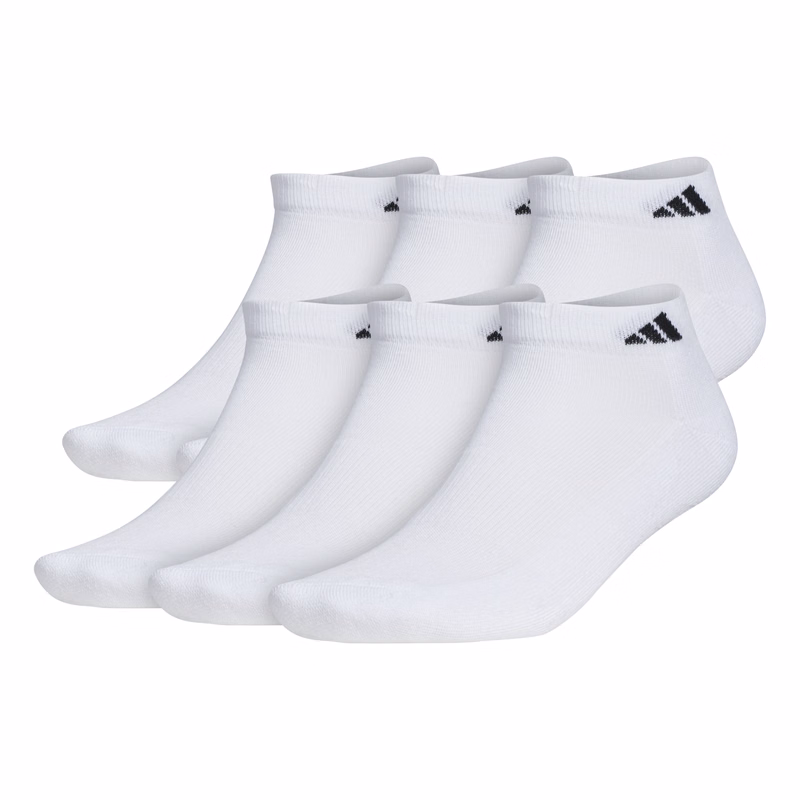 Adidas Men's Athletic Cushioned 6-Pack Low Cut Sock