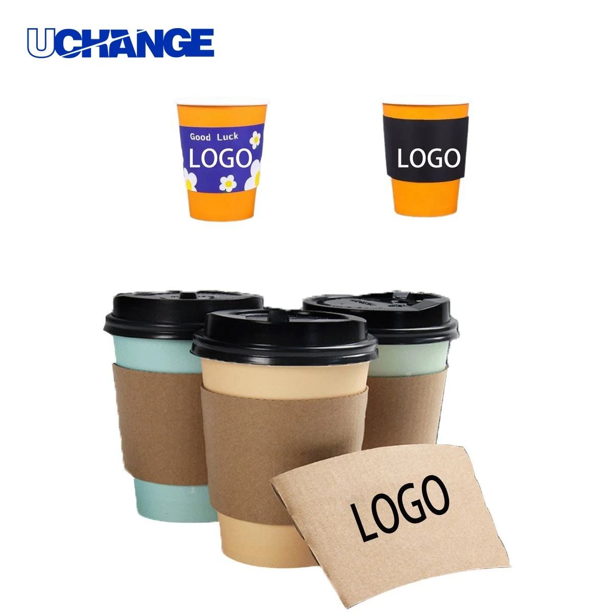 Brown Paper Coffee Cup Cover Sleeve 1