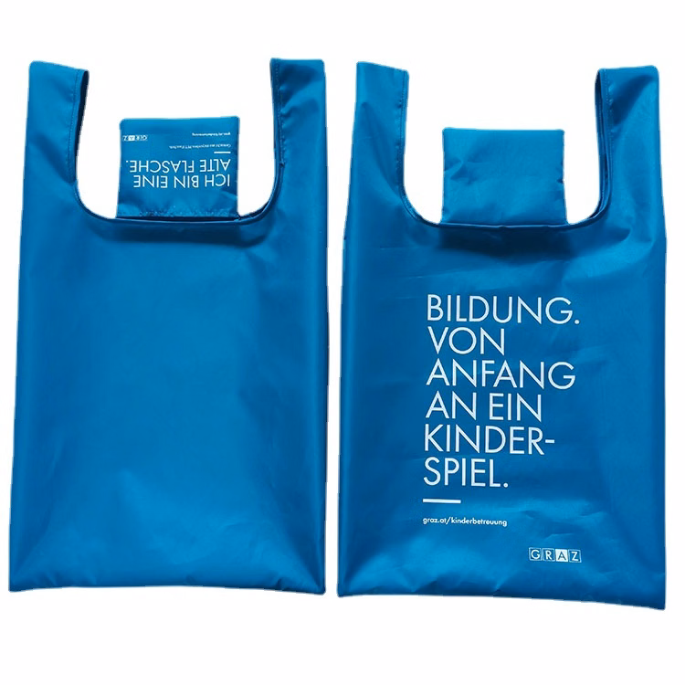 Environmental Friendly Grocery Tote Folded into Attached Pouch