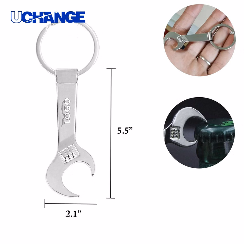 Metal Bottle Opener Wrench Keychain