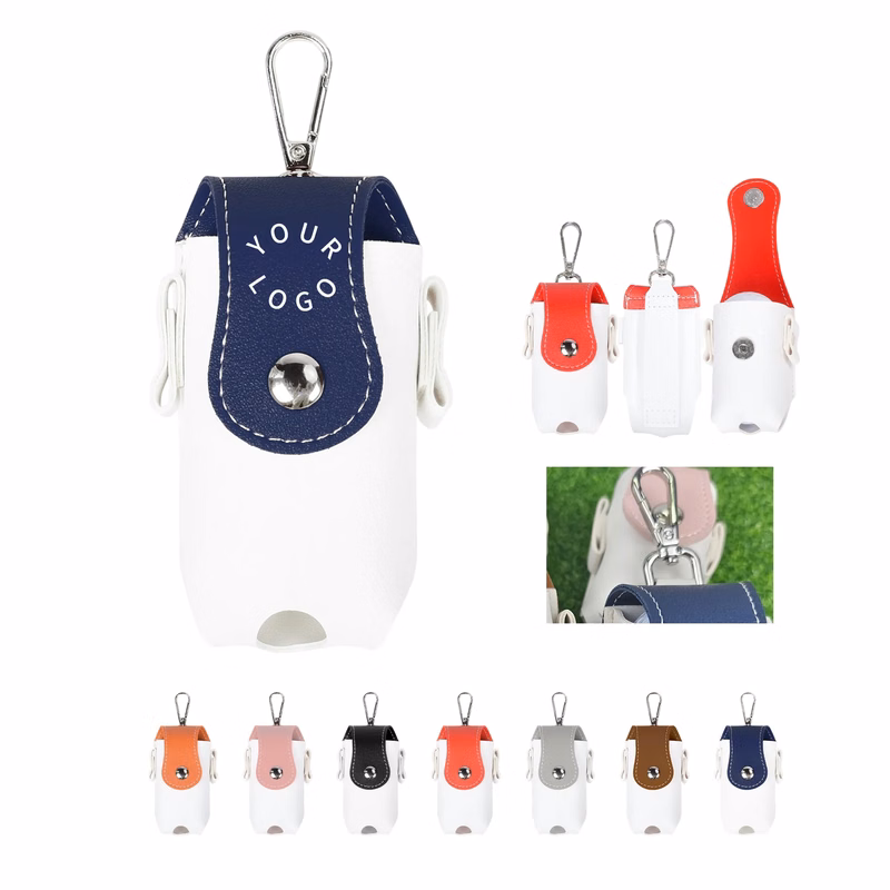 PU Leather Golf Ball Pouch