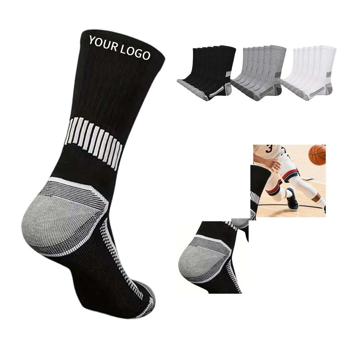 Sports Socks with Snug Heel and Cushioning 1