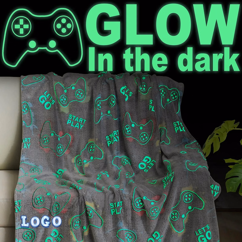 Glow in the Dark Gamer Throw Blanket