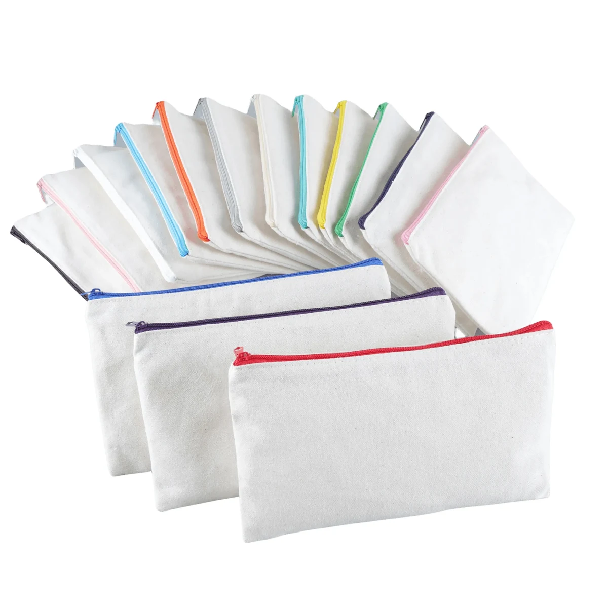 Multipurpose Canvas Color Zippered Pouch, custom tote bag with logo imprint 1