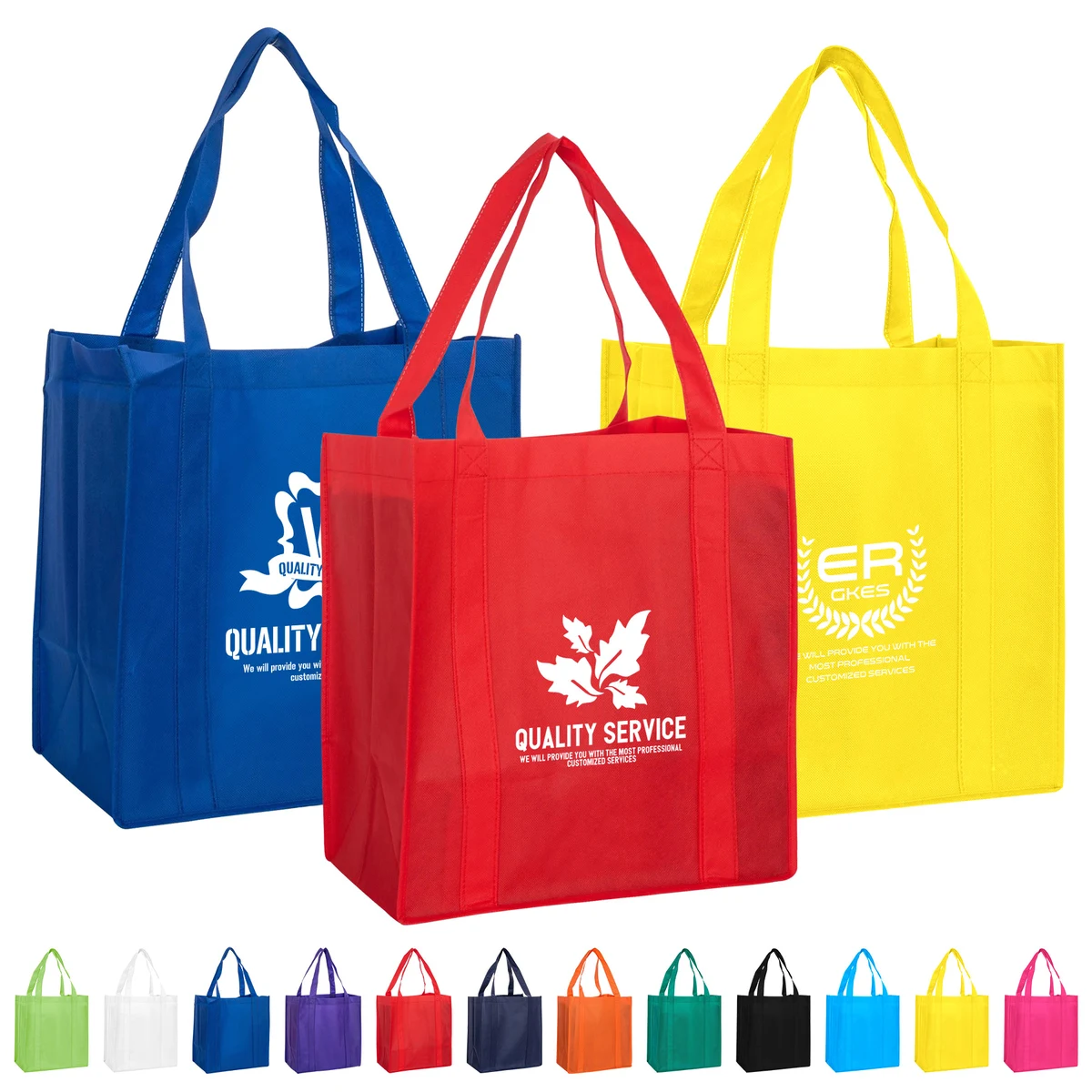 80gsm Grocery Shopping Non-Woven Tote Bag (13" x 15" x 10") 1