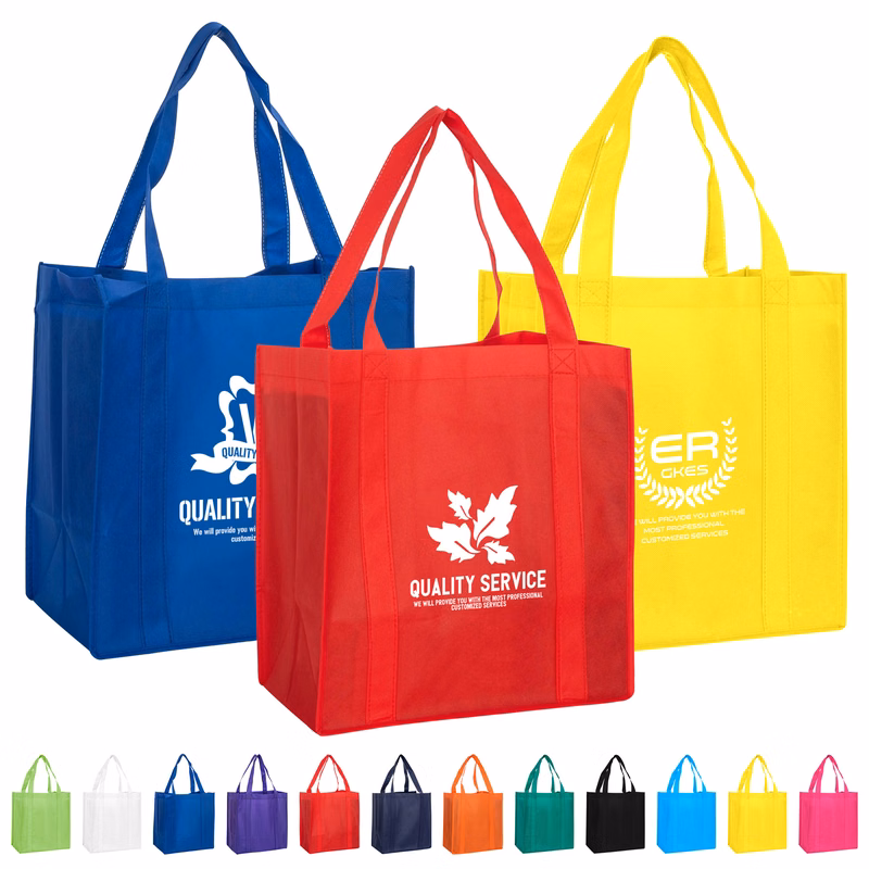 80gsm Grocery Shopping Non-Woven Tote Bag (13" x 15" x 10")