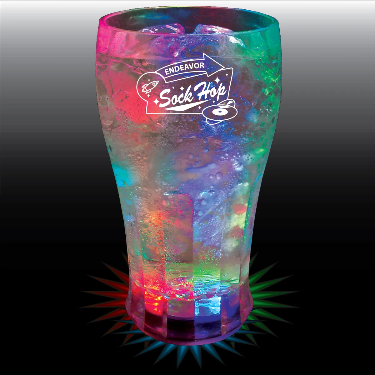 12oz 3-Light Plastic Fluted Bell Soda Cup 1