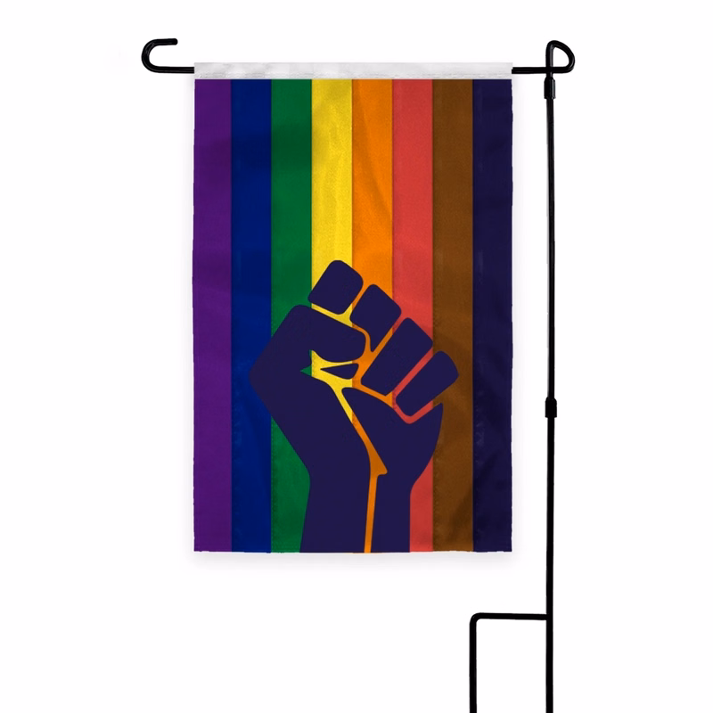 12" x 18" 1ply Nylon POC with fist Deluxe Garden Flag