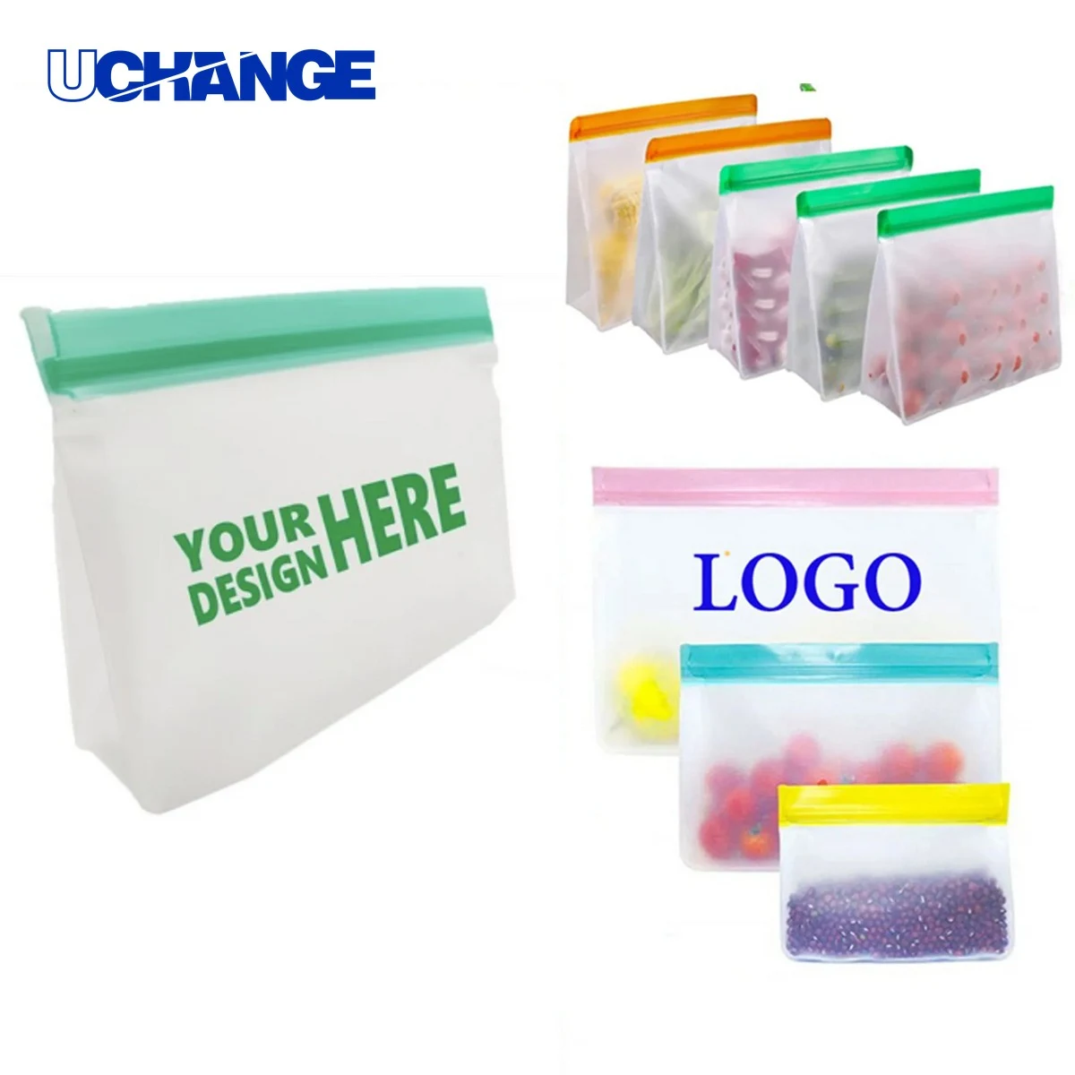 Reusable PEVA Stand-Up Food Storage Pouch 1
