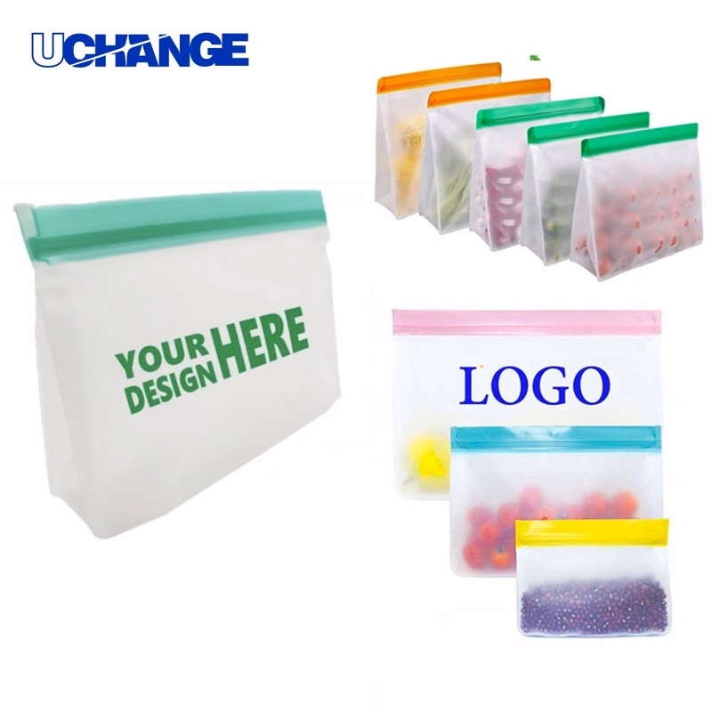 Reusable PEVA Stand-Up Food Storage Pouch
