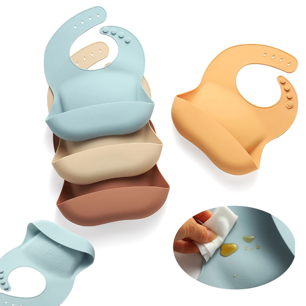 Easy-Wipe Silicone Toddler Bib 1