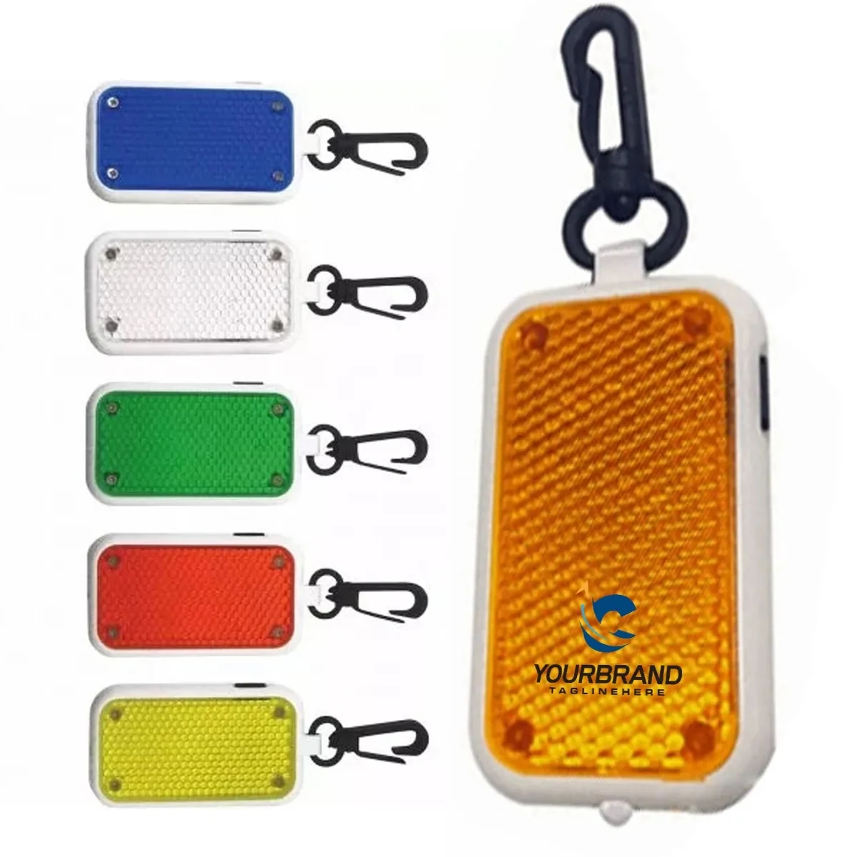 Night Warning Safety LED Reflective Keychain Pendant Light 1