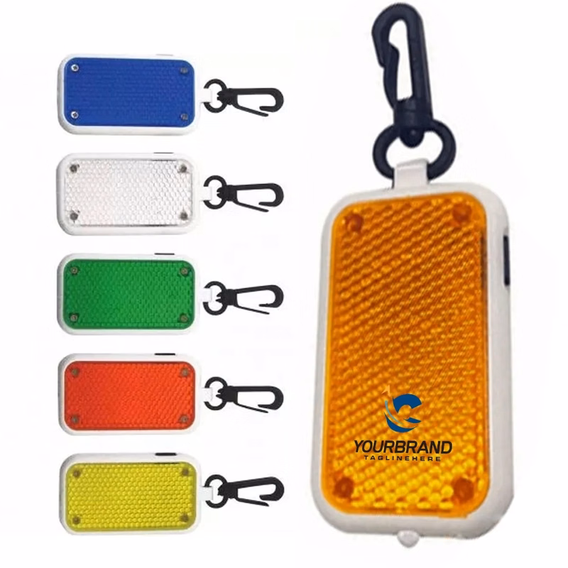 Night Warning Safety LED Reflective Keychain Pendant Light