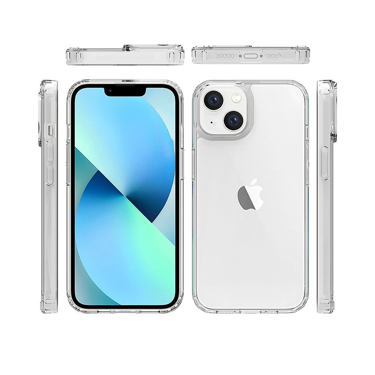 iPhone 15 Clear Hard Shell Case w/TPU Bumpers 1