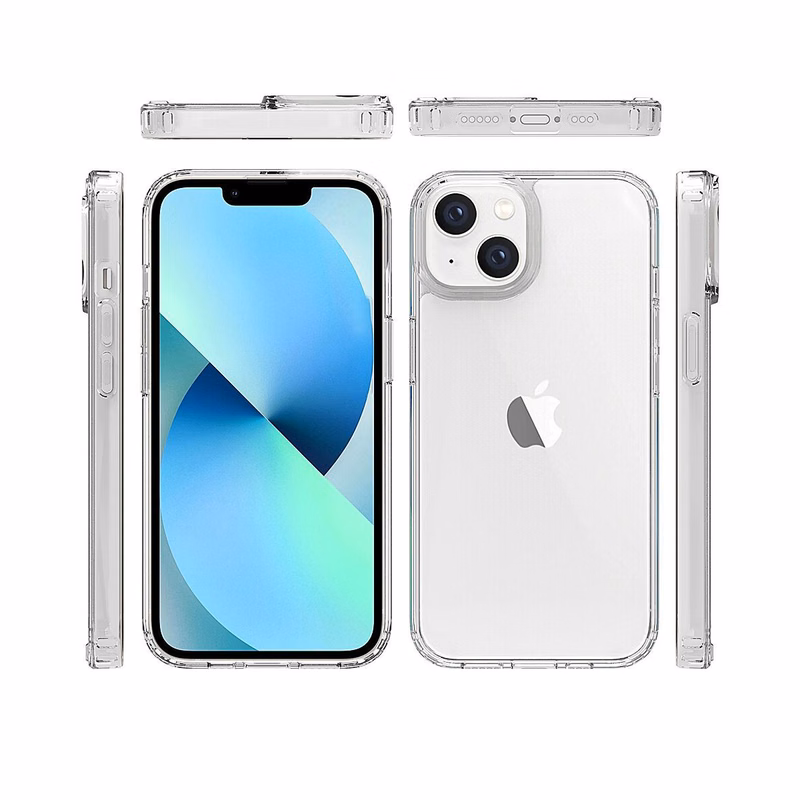 iPhone 15 Clear Hard Shell Case w/TPU Bumpers