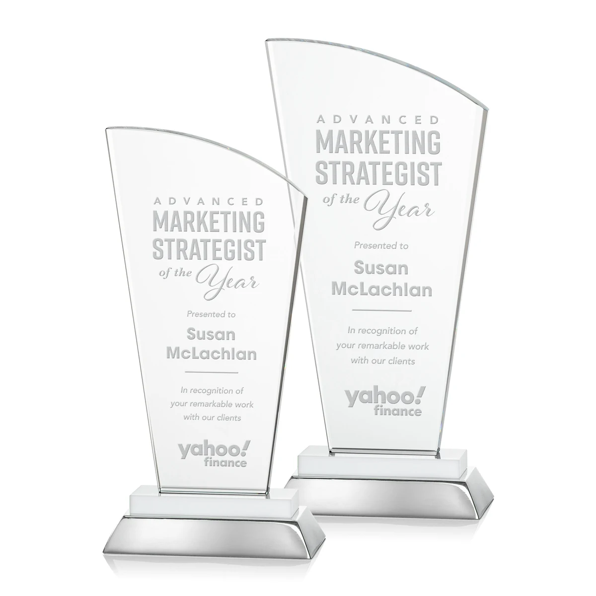 Hansen Award - White, custom award with logo imprint 1