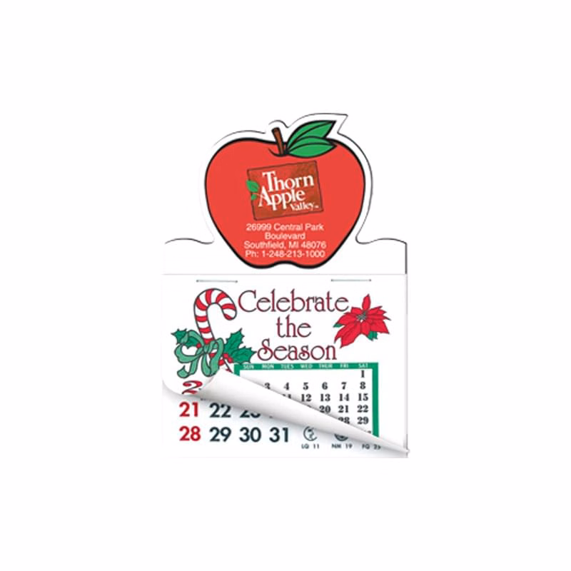 Apple Shape Calendar Pad Magnets W/Tear Away Calendar