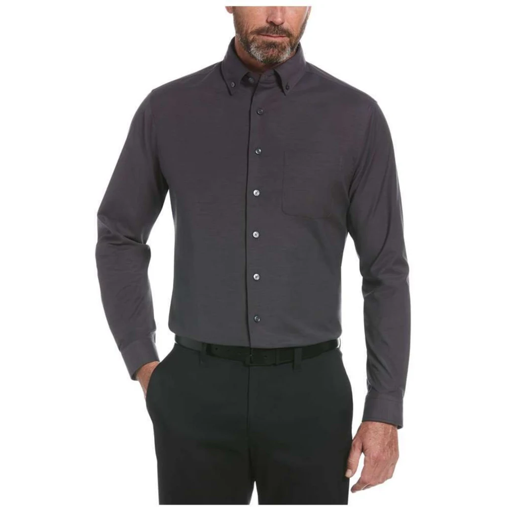 PERRY ELLIS® Heathered Woven Men's Button-Down Dress Shirt with Custom Logo 1