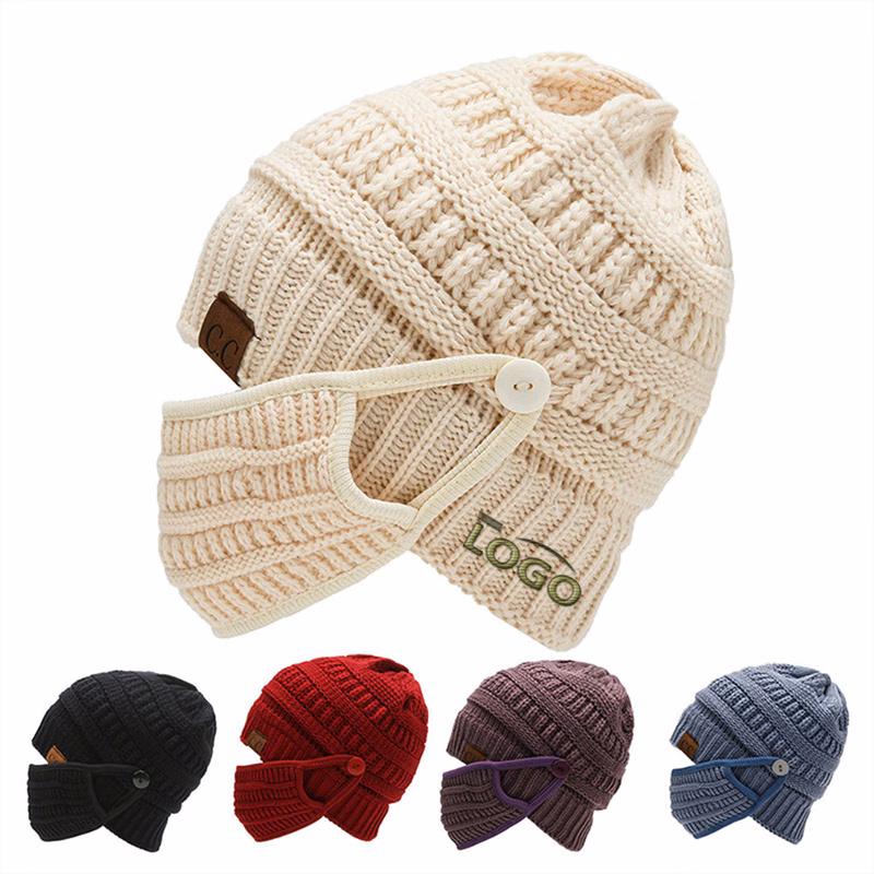 Versatile Knit Hat with Detachable Face Cover