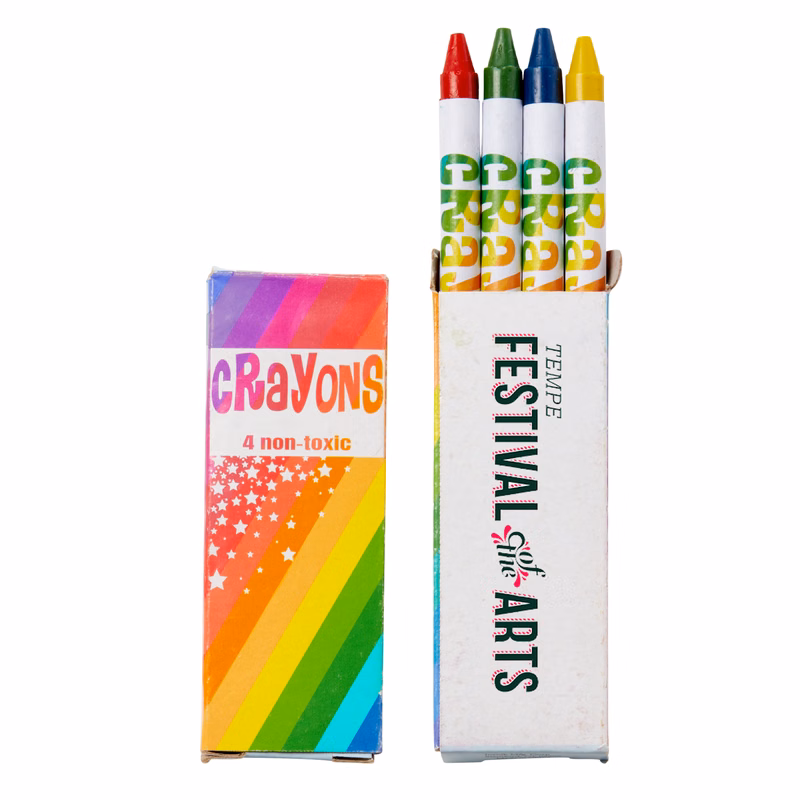 4 Count Pack of Colorful Crayons
