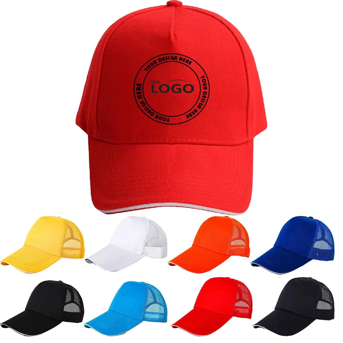 MOQ100 Cotton Breathable Mesh Baseball Caps Trucker Hat 1
