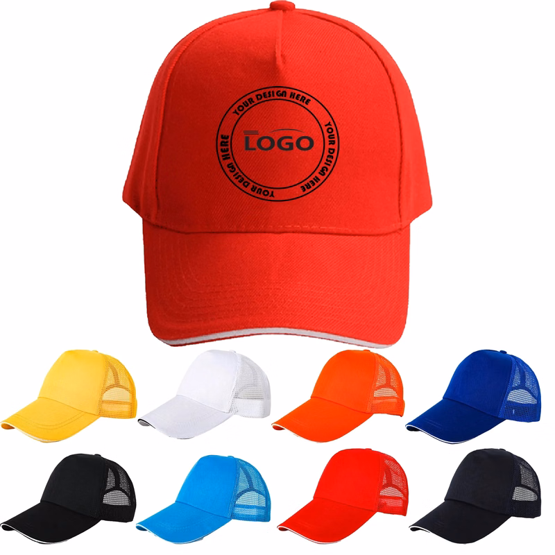 MOQ100 Cotton Breathable Mesh Baseball Caps Trucker Hat
