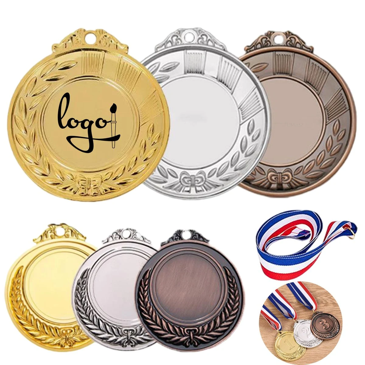 MOQ20 Custom Metal Medals With Lanyards 1