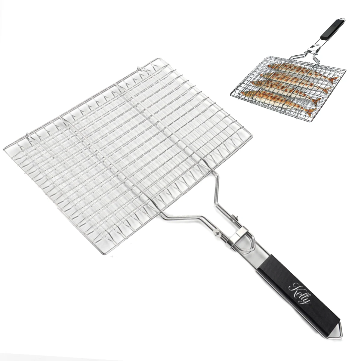 Outdoor Stainless Steel Square Barbecue Grill Basket 1