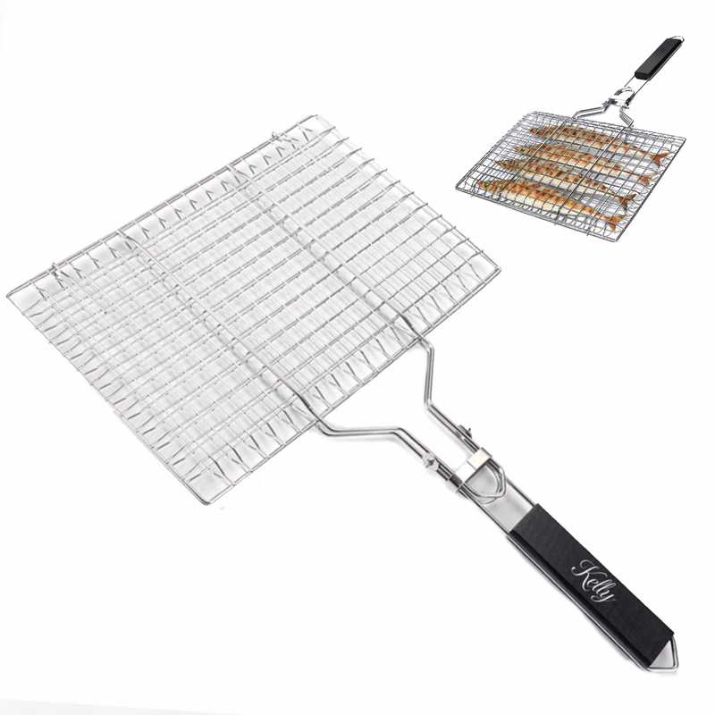 Outdoor Stainless Steel Square Barbecue Grill Basket