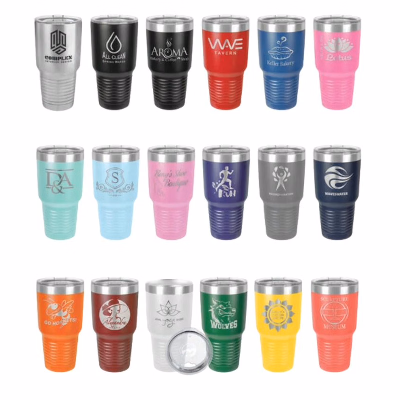 Polar Camel 30 oz. Ringneck Insulated Tumbler w/Slider Lid & Silver Ring