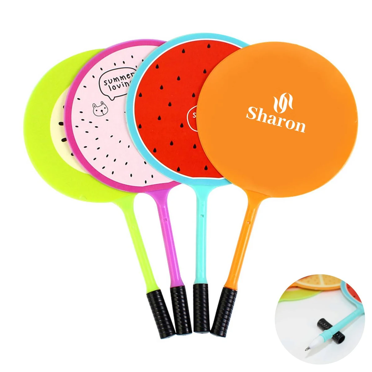 Blue Ink Pens Mini Handheld Fans 1