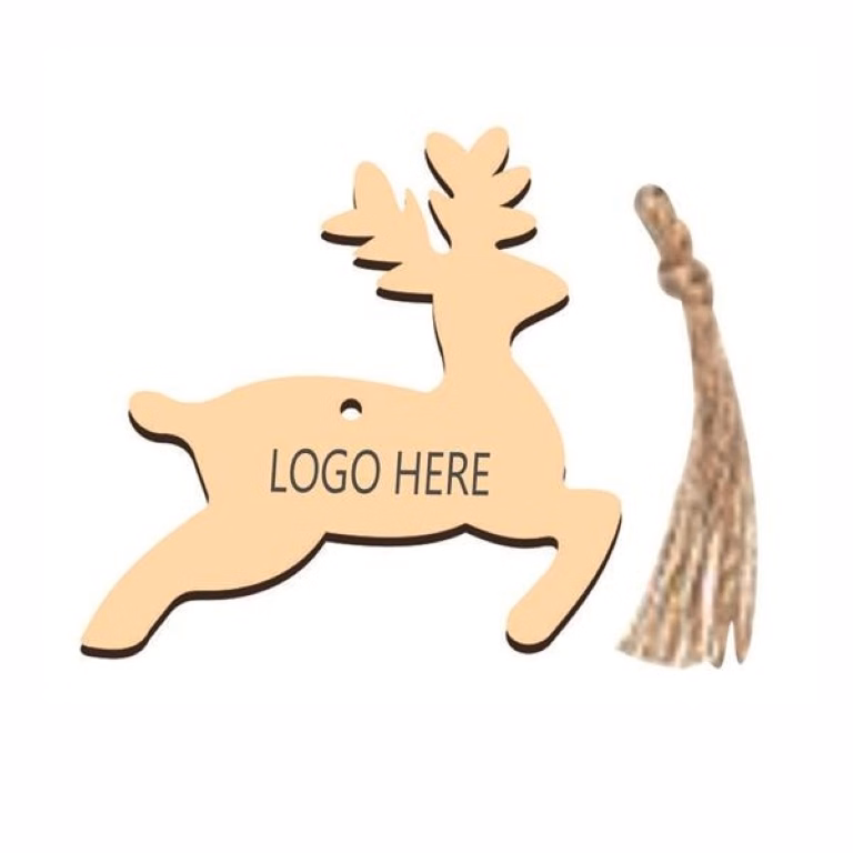 Elk Christmas Wood Pendant 10 Pieces Set