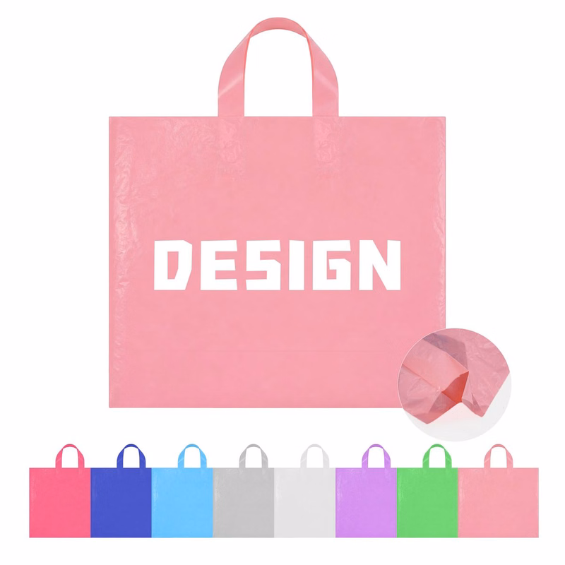Plastic Retail Shopping Tote Bag Die Cut Handle