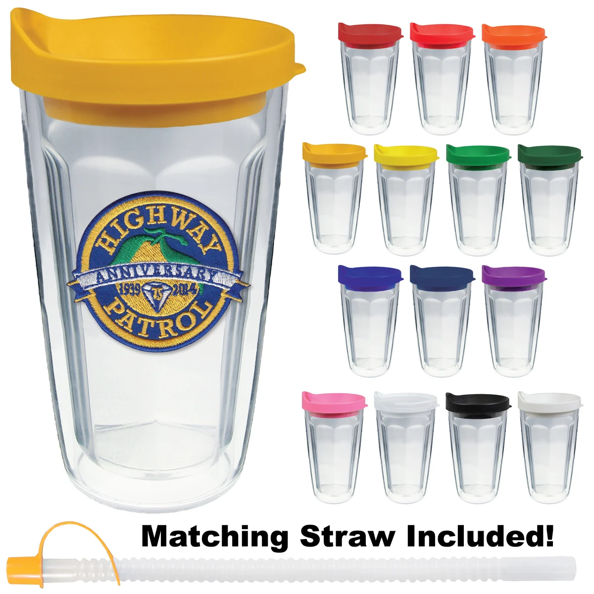 16oz Thermal Dual Walled Travel Tumbler - Embroidered Emblem 1